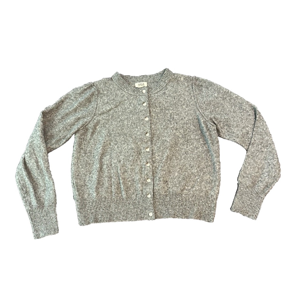 Wool Blend ANA Womens Gray Cardigan Sweater M Cozy Soft Preppy Minimalist Fall